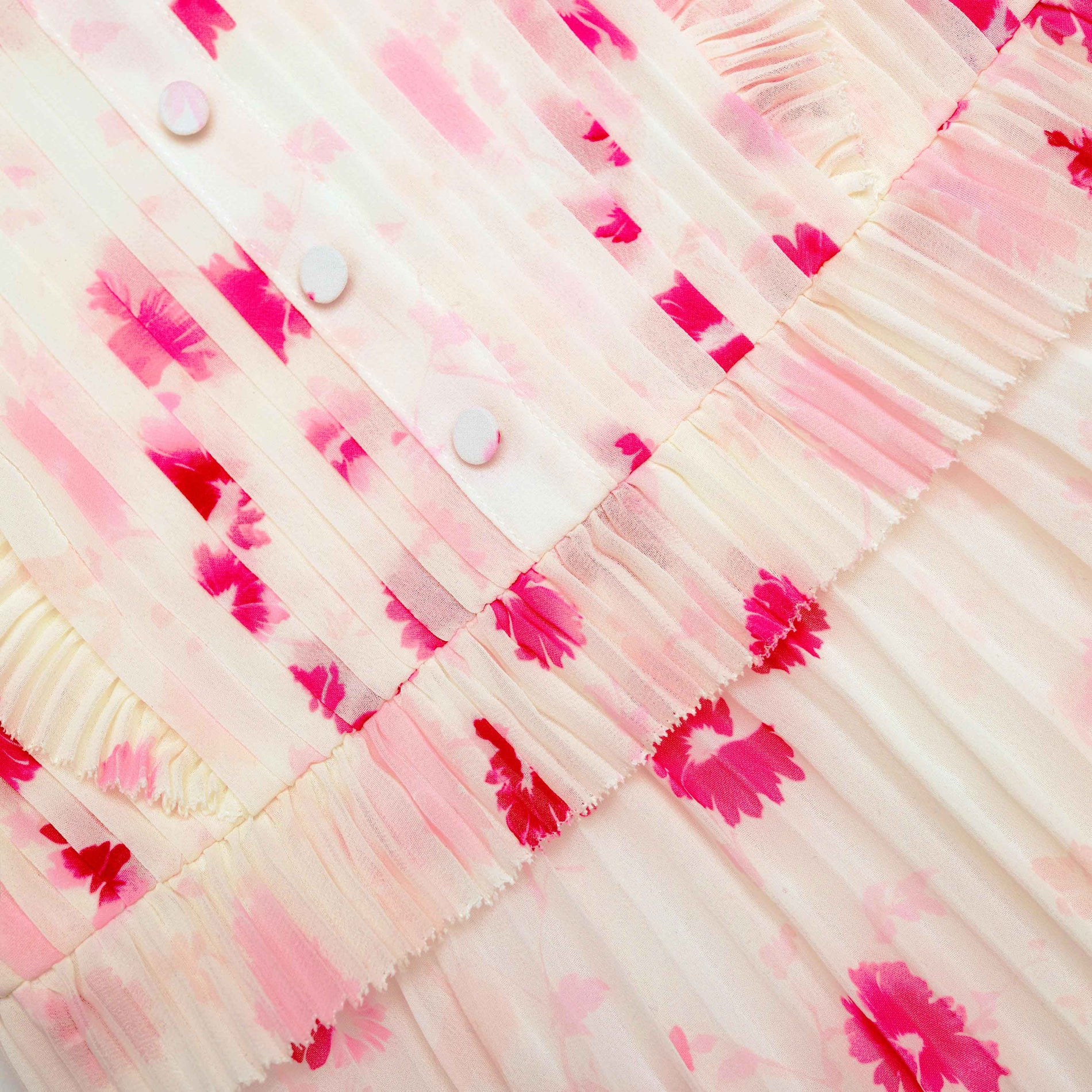 프린트 쉬폰 미디 드레스