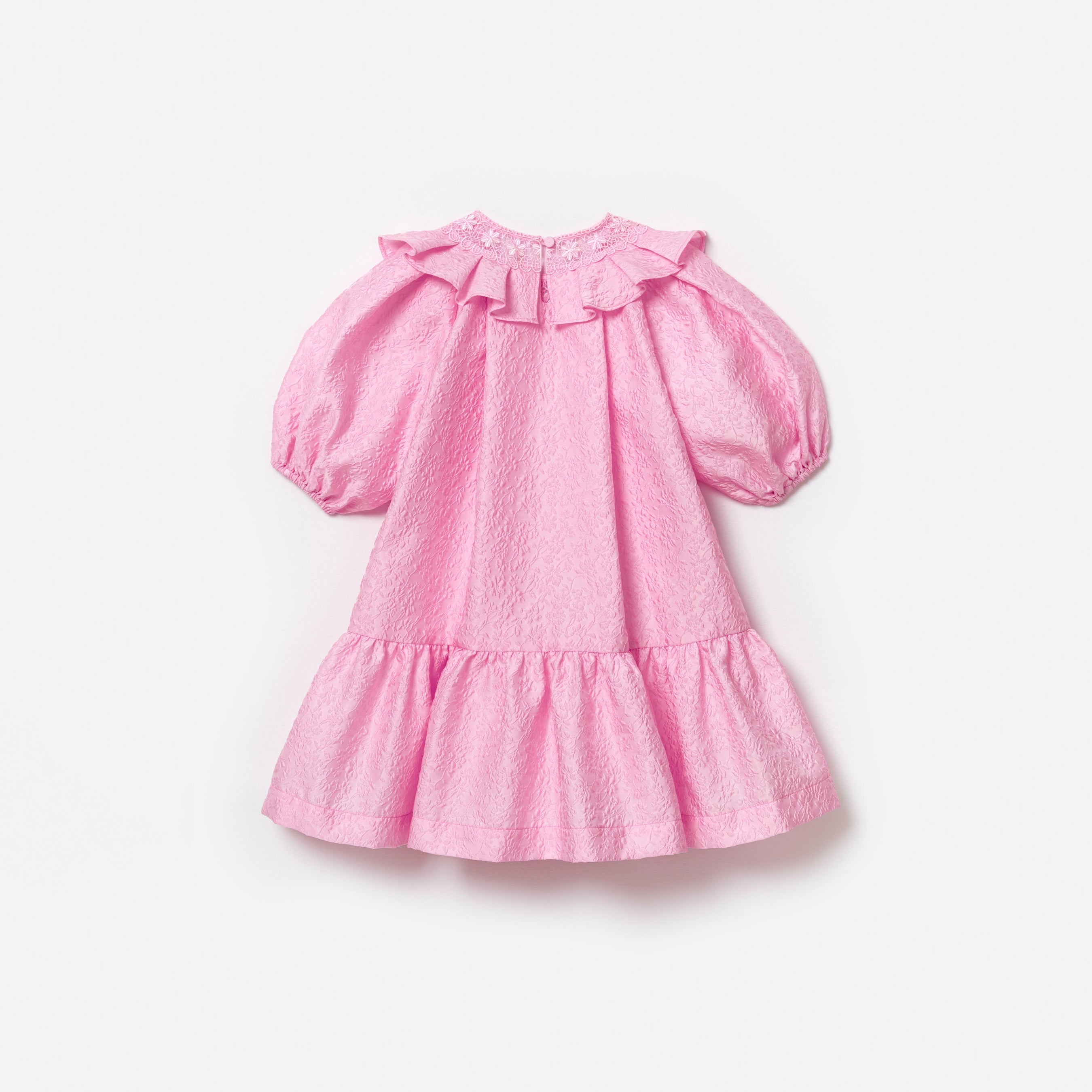 Pink Textured Crepe Mini Dress