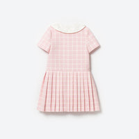 Pink Check Boucle Mini Dress