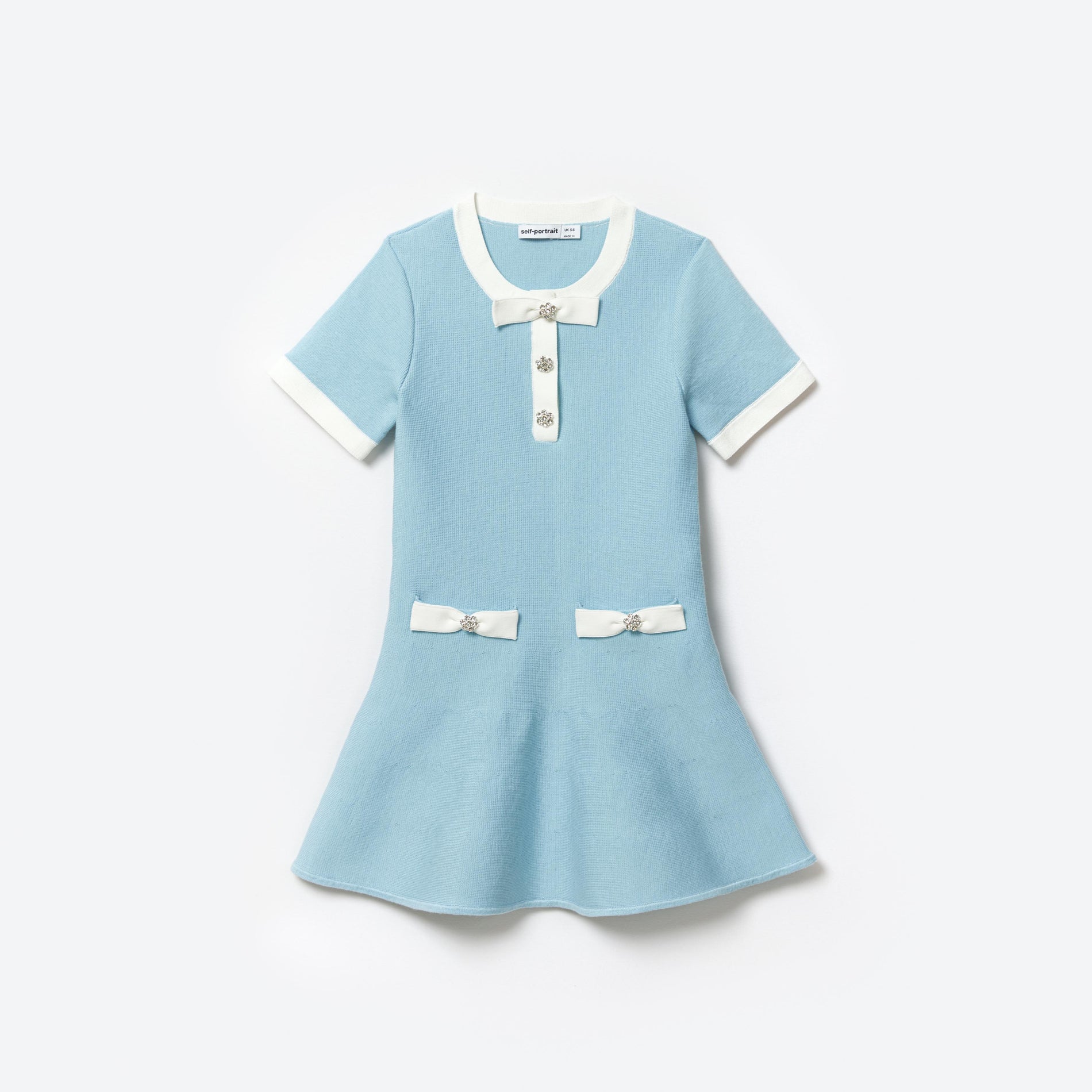Blue Knit Mini Dress