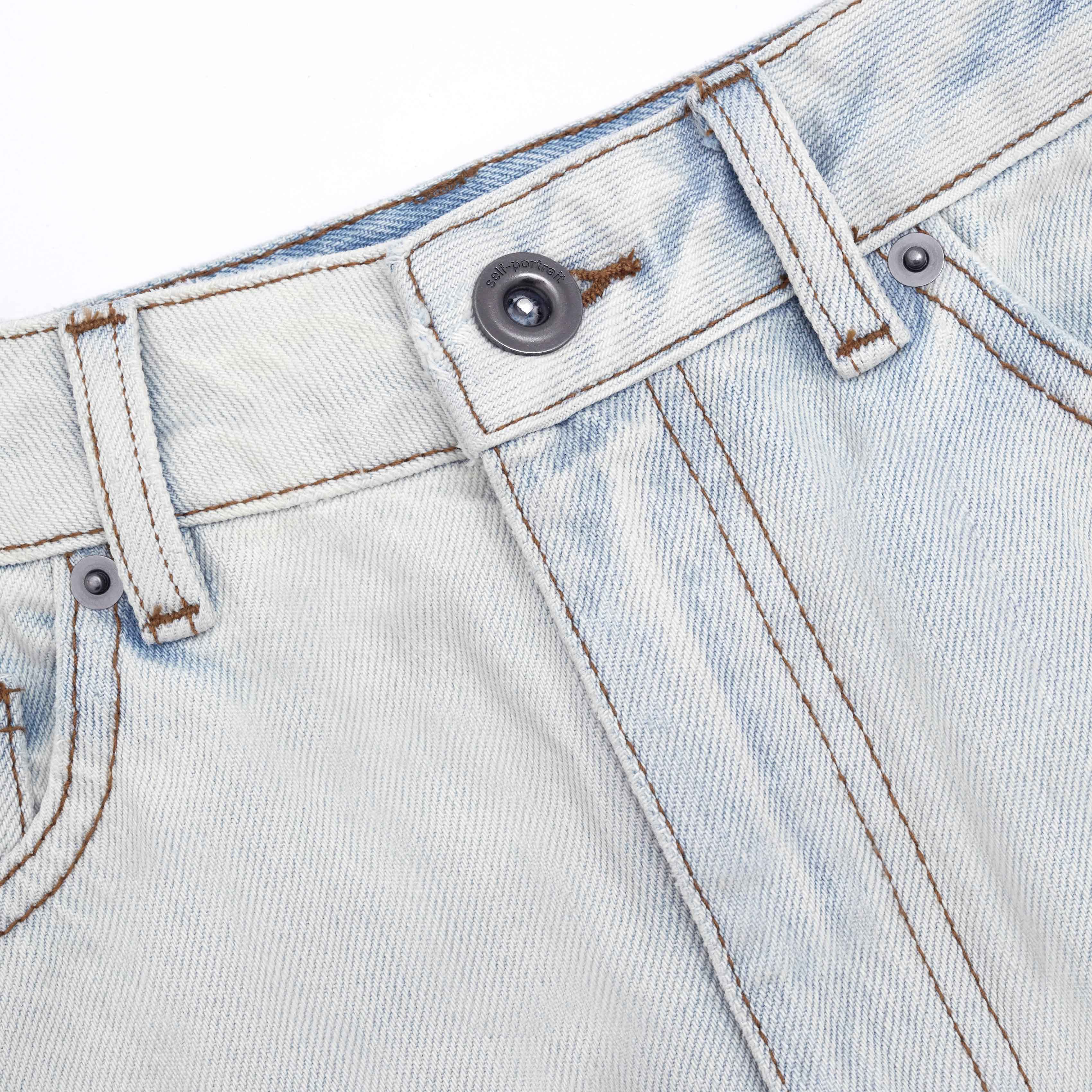 Bleach Wash Denim Maxi Skirt