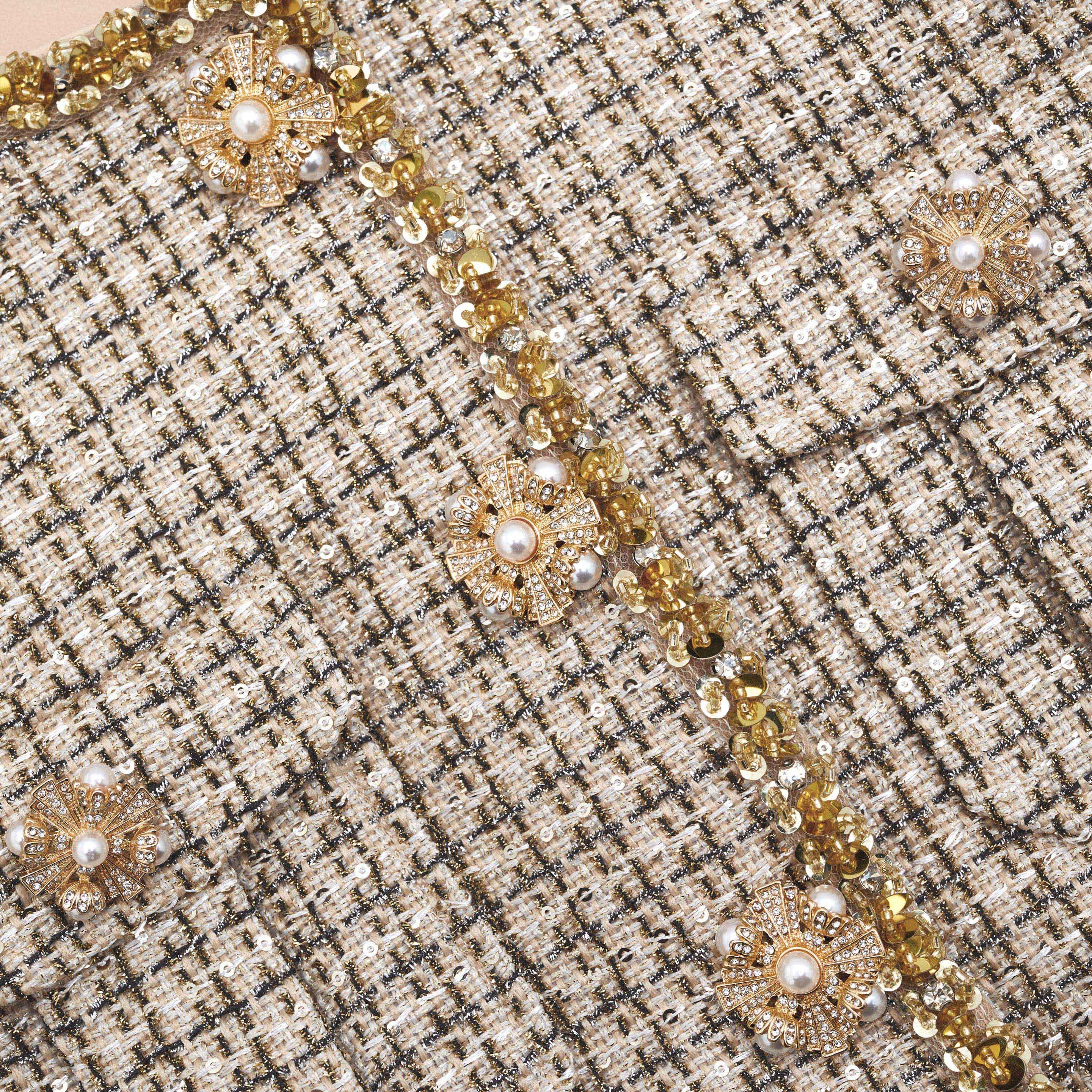 Gold Boucle Cropped Jacket – self-portrait