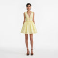 Yellow Cotton Broderie Mini Dress