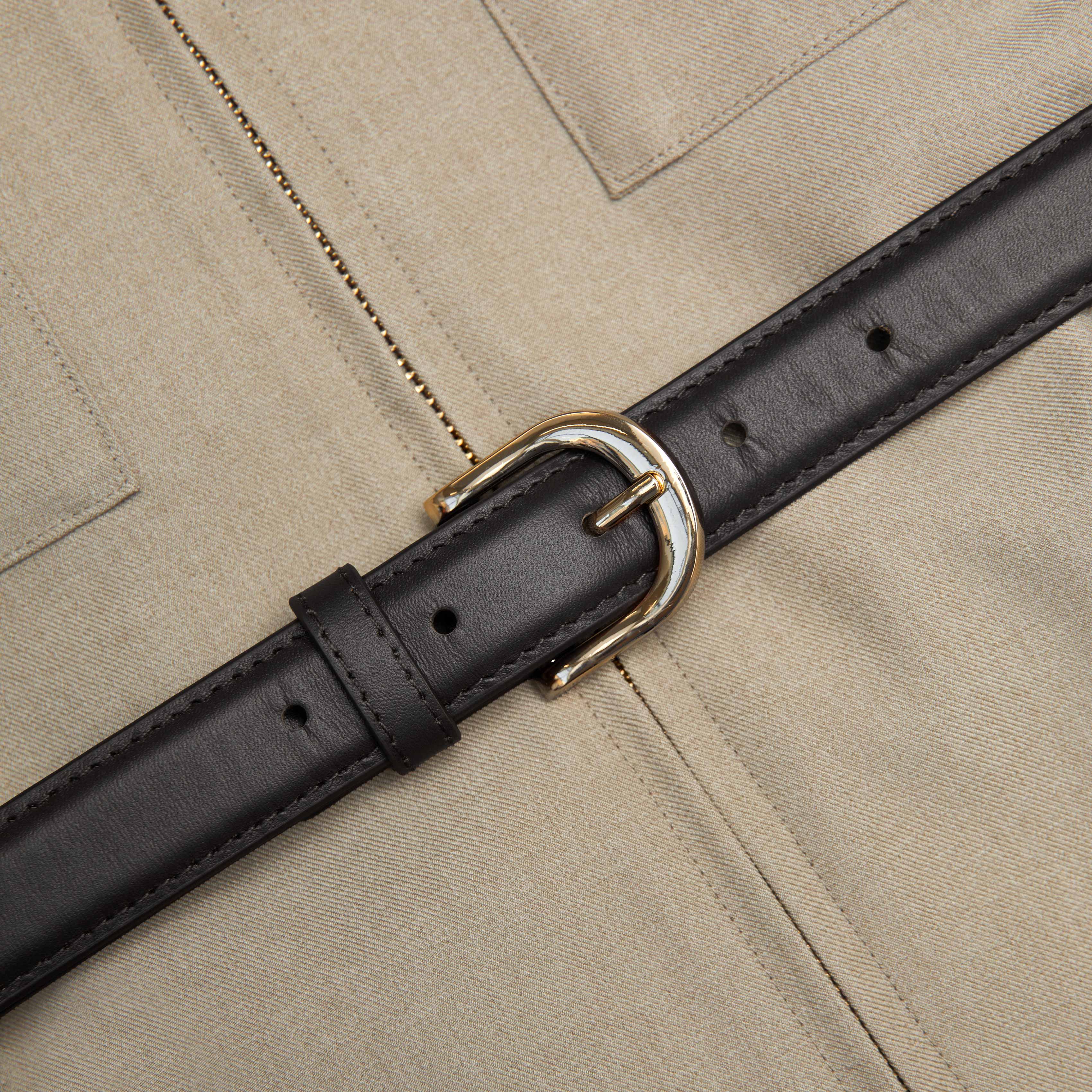 Beige Twill Maxi Dress