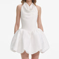 White Halter Neck Mini Dress
