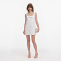 White Tulle Lace Mini Dress