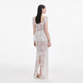 White Tulle Lace Maxi Dress