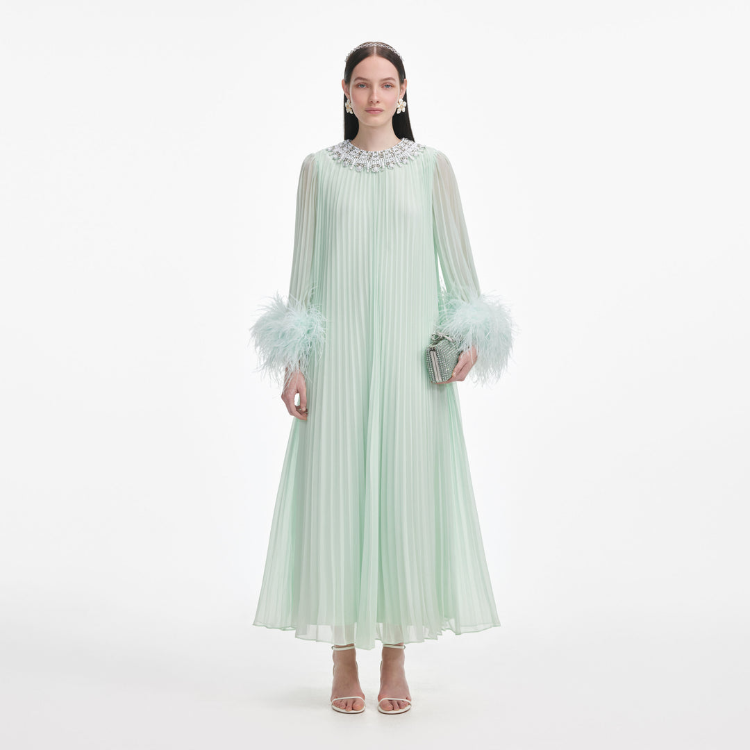Mirana | Mint High-Neck Midi-Dress