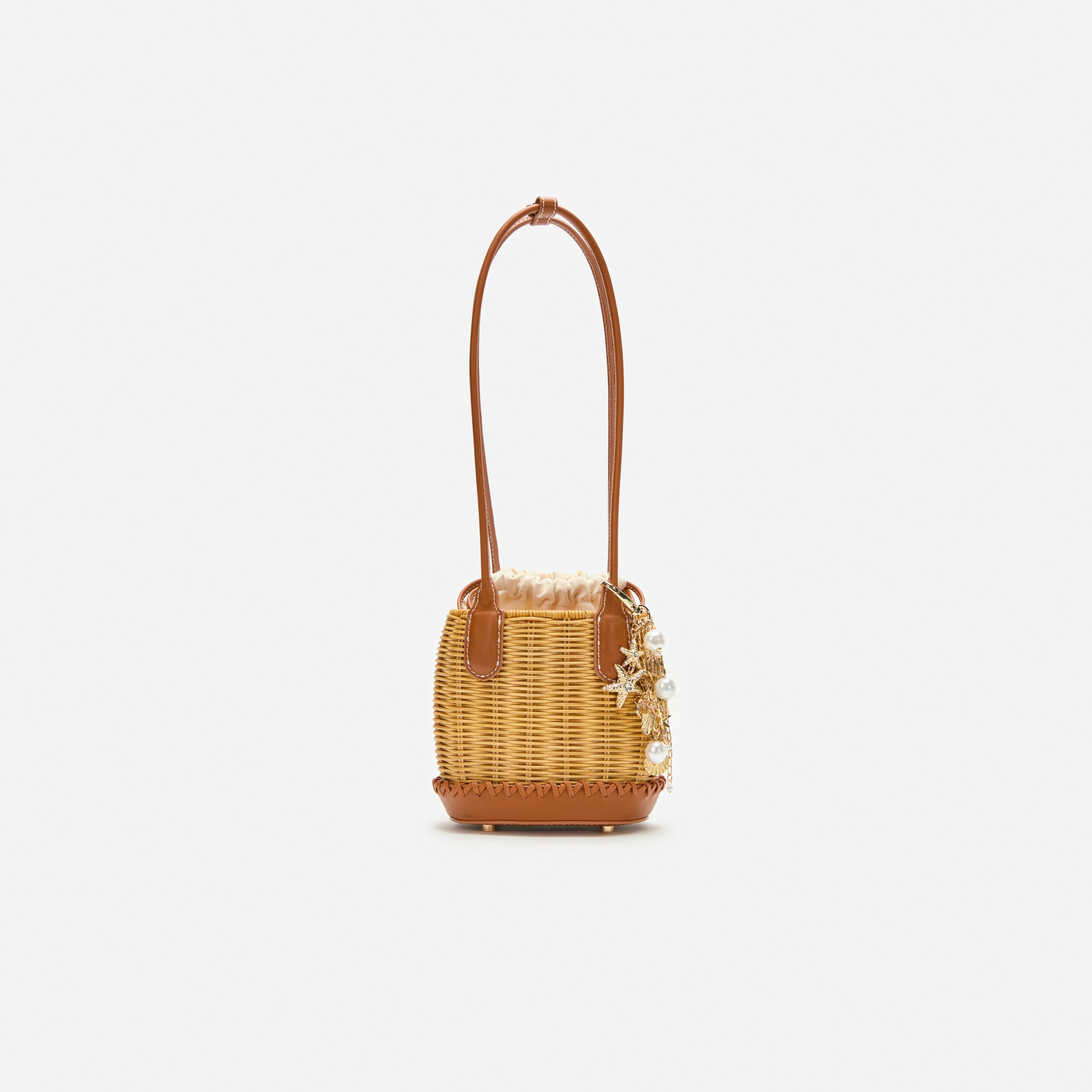 Rattan Charm Shoulder Bag