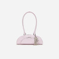 Lilac Leather Curved Charm Shoulder Bag
