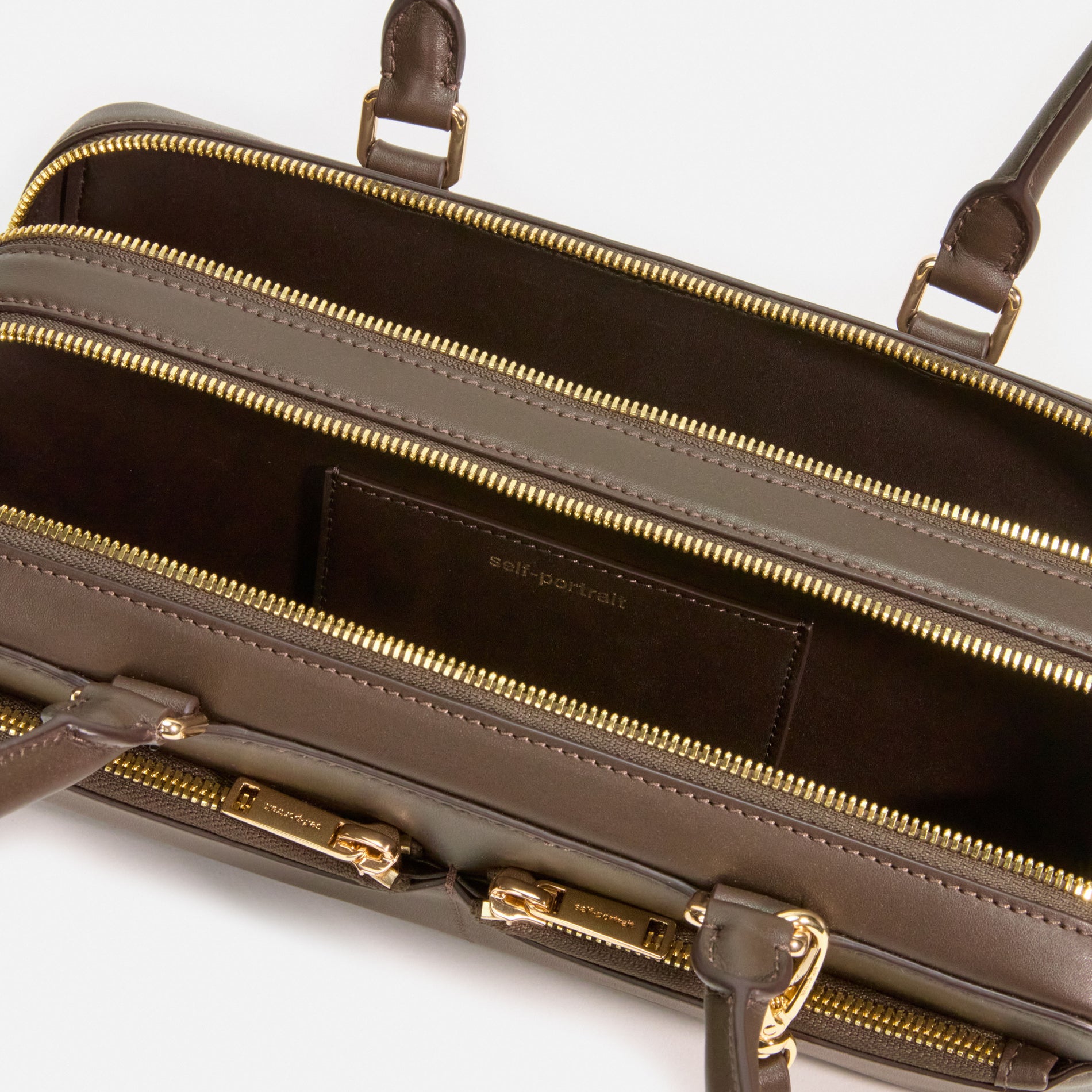 Brown Leather Shoulder Bag With Charm