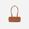 Tan Leather Shoulder Bag With Charm