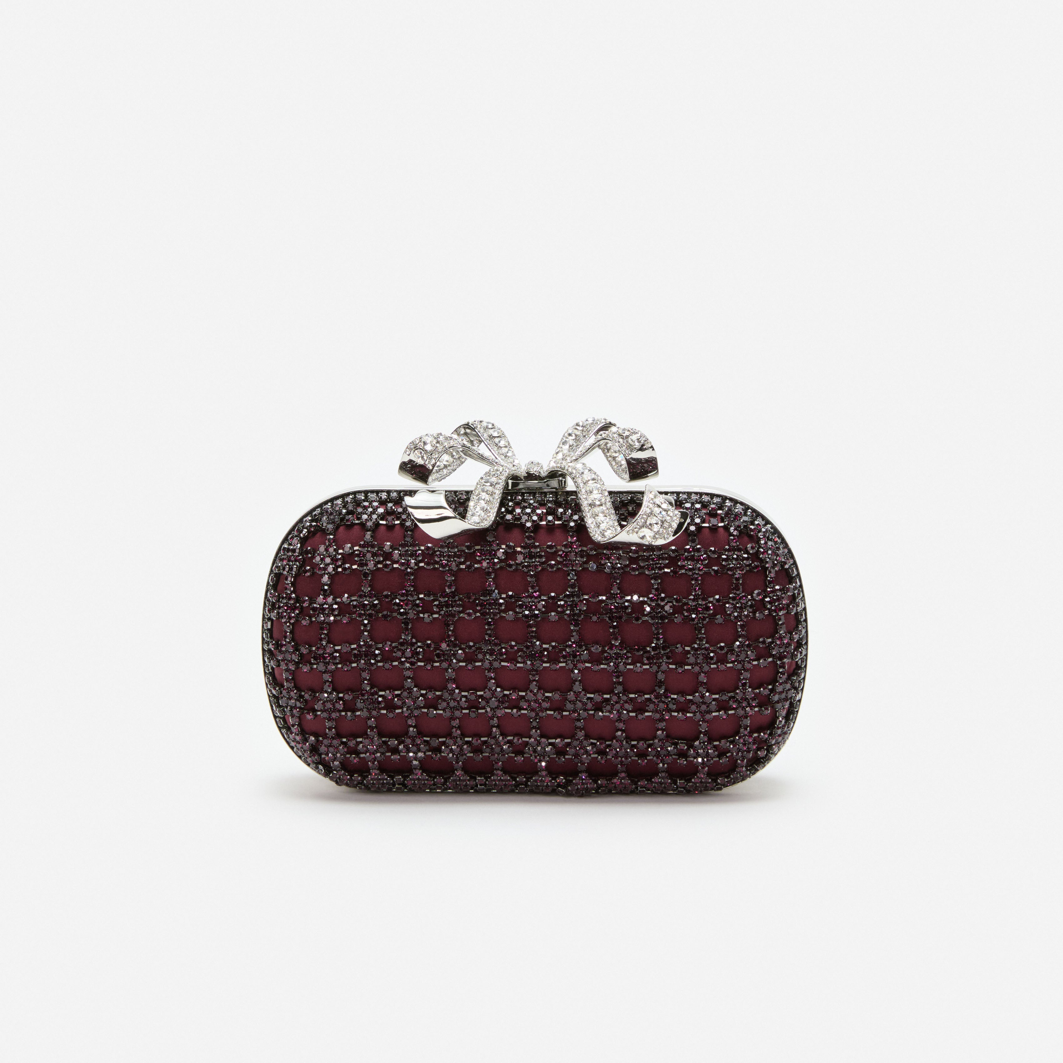 Burgundy Chainmail Clutch Bag