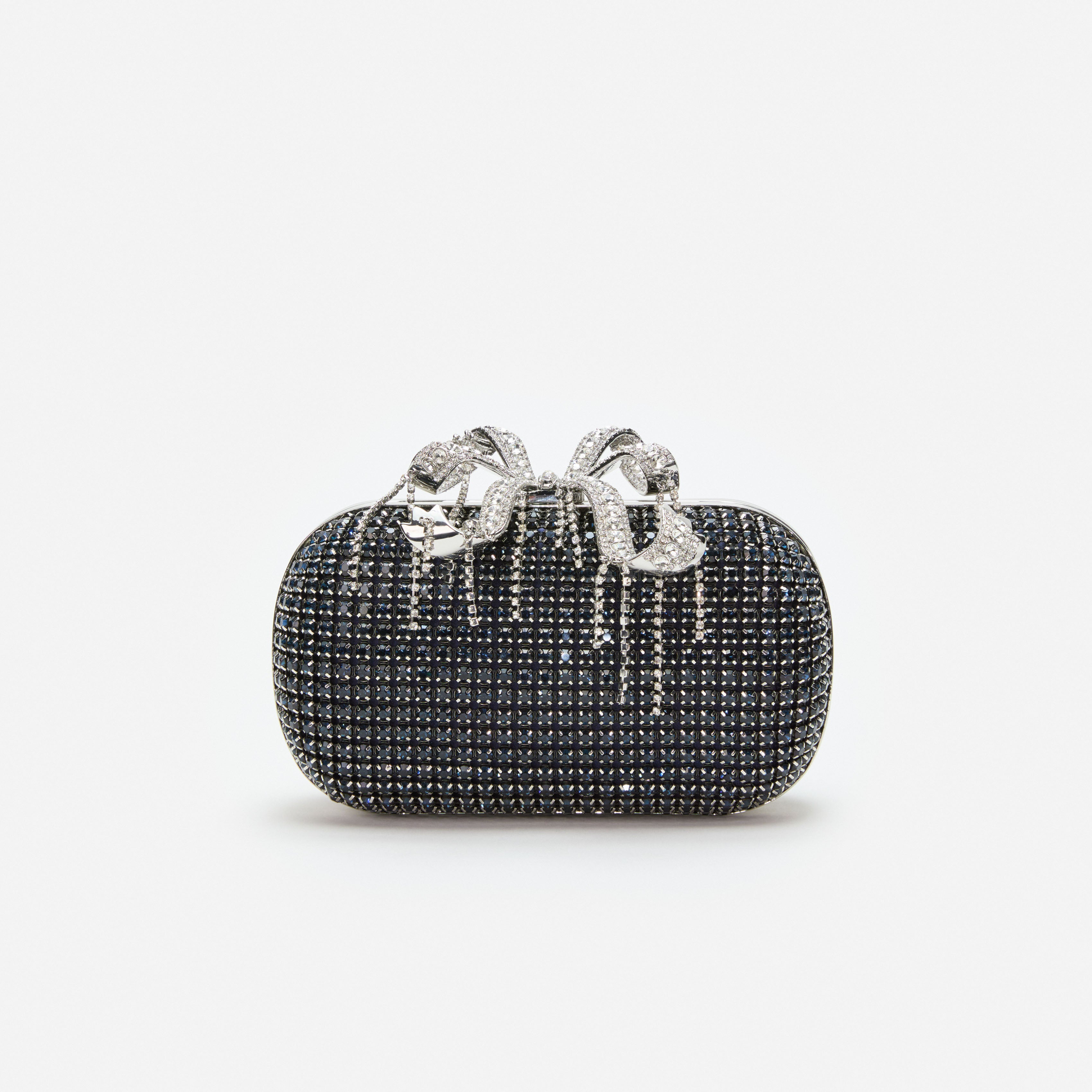 Navy Chainmail Clutch Bag