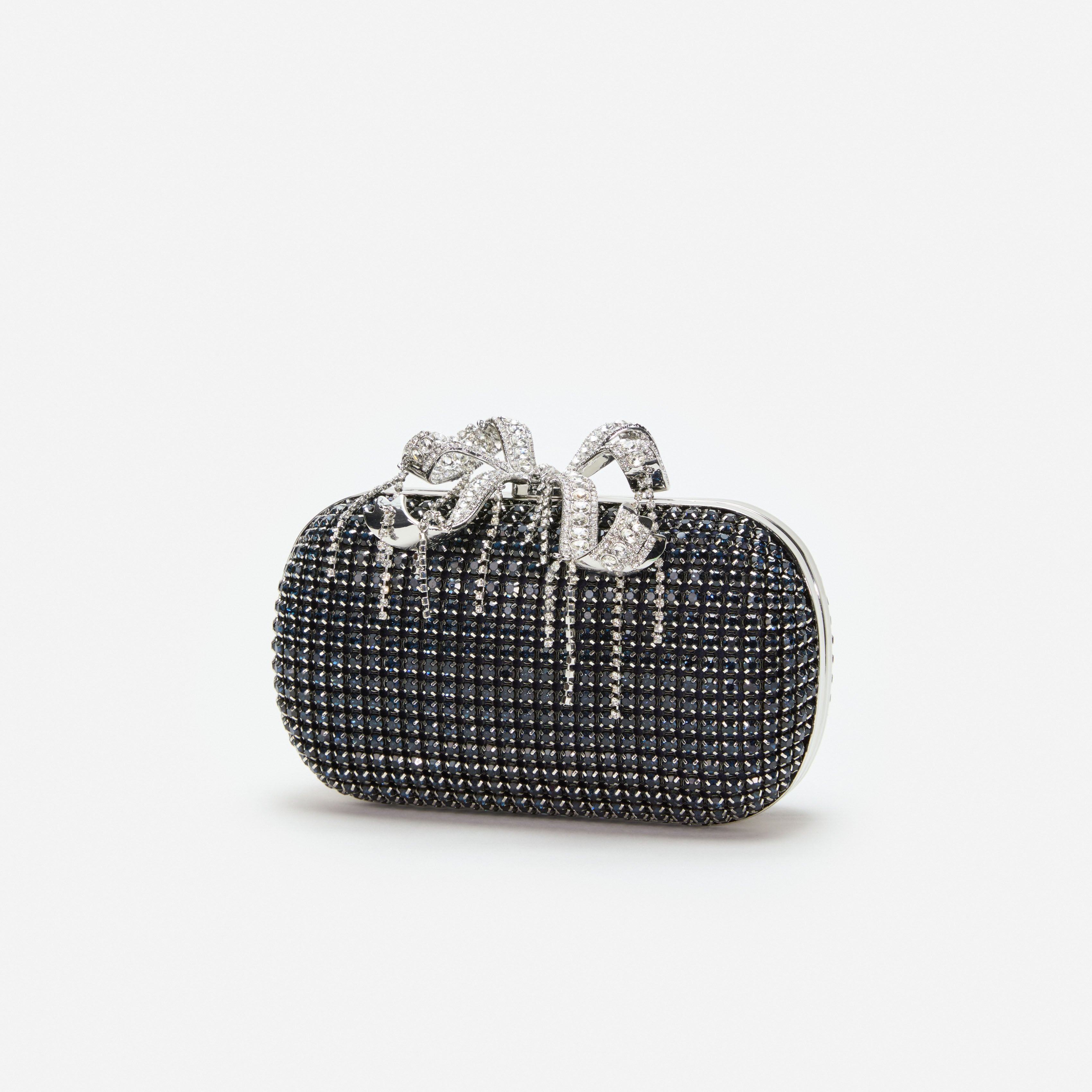 Navy Chainmail  Clutch Bag