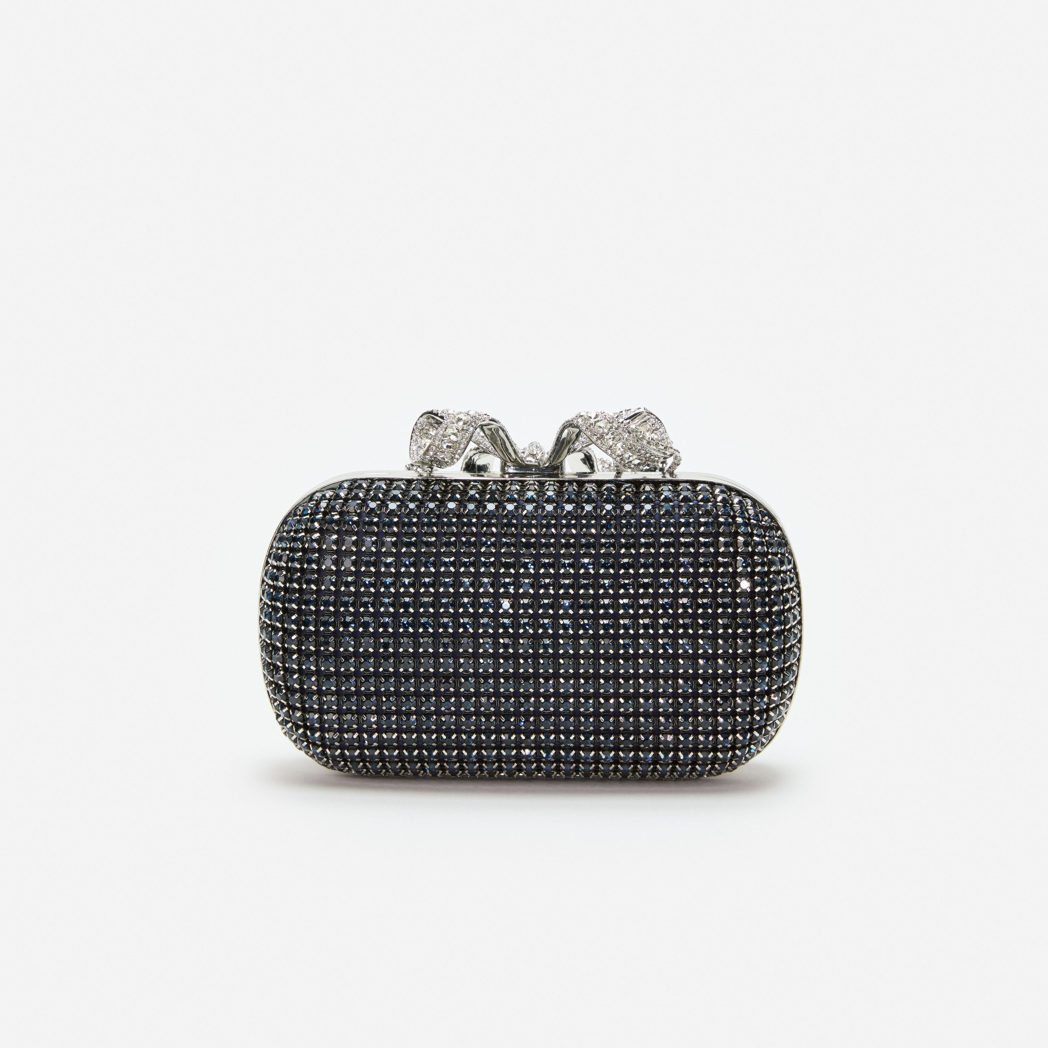 Navy Chainmail Clutch Bag
