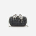 Navy Chainmail  Clutch Bag