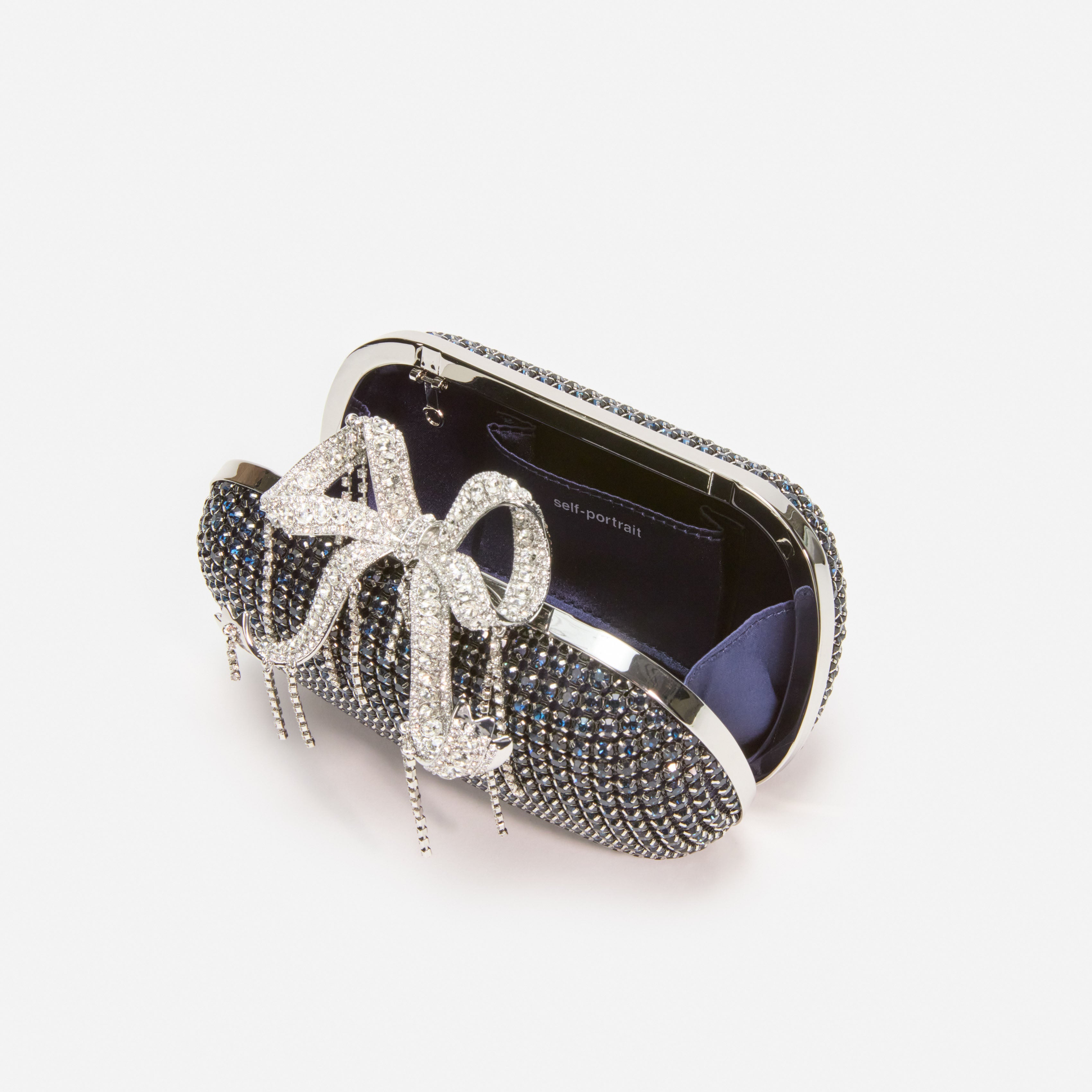 Navy Chainmail Clutch Bag