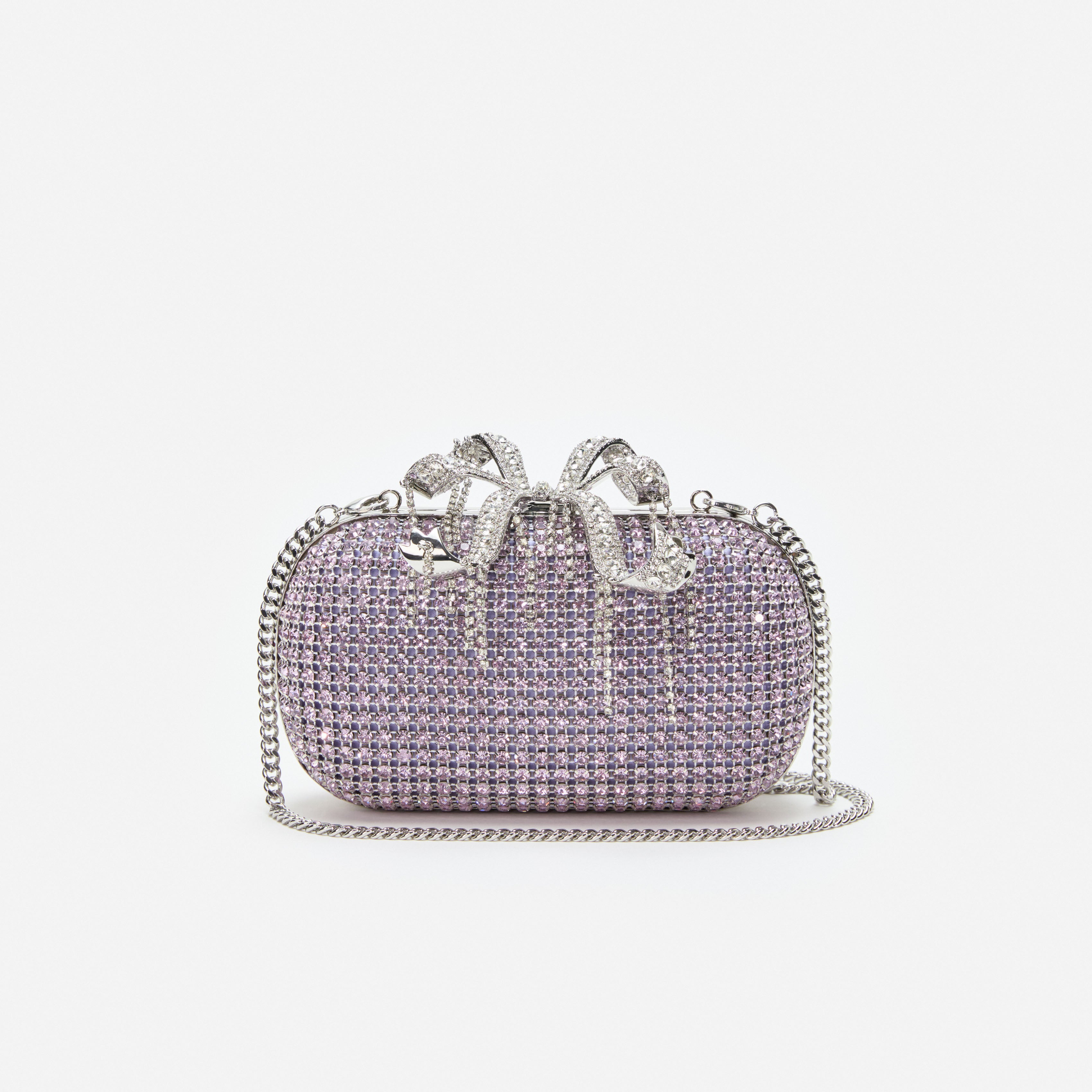 Lilac Chainmail Clutch Bag