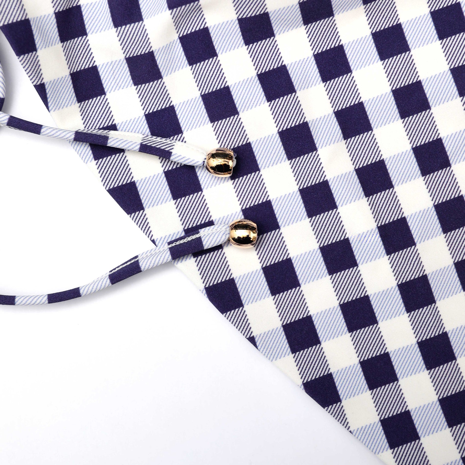 네이비 깅엄 비키니 바텀