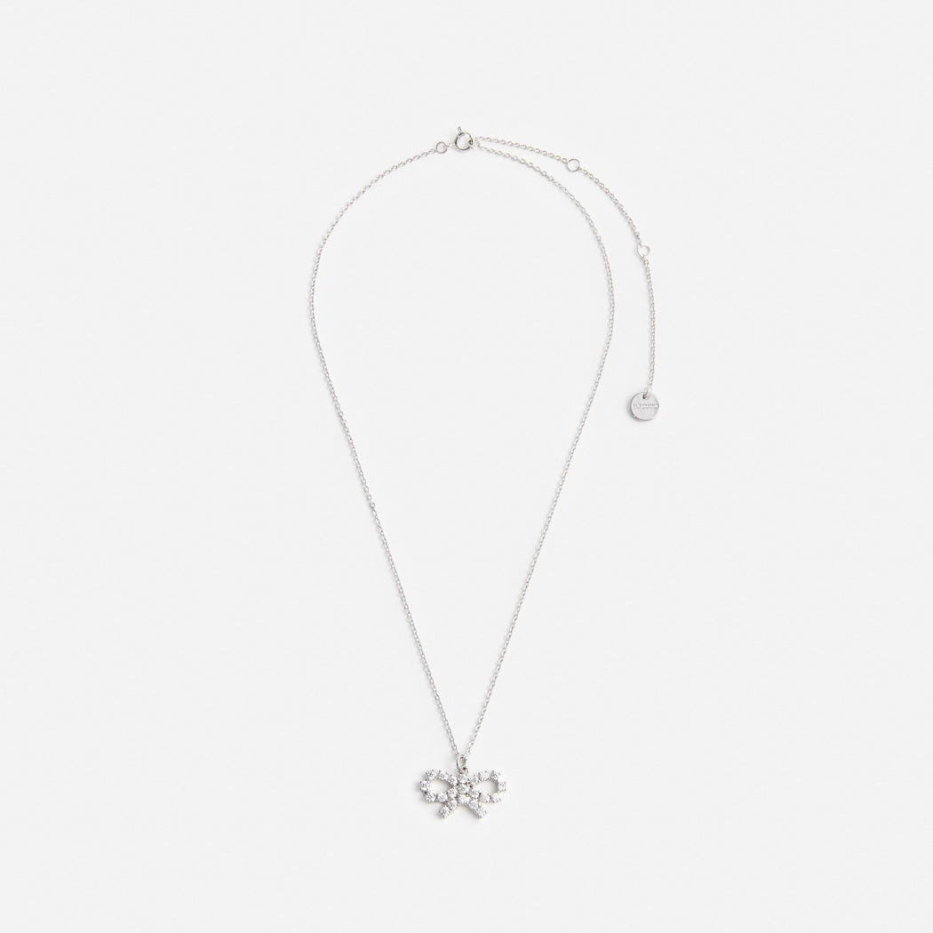 Micro Crystal Bow Necklace