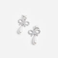 Pearl Bow Droplet Earrings