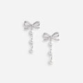 Bow Tiered Pearl Earrings