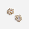 Gold Crystal Flower Earrings