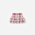 Burgundy Check Knit Skirt