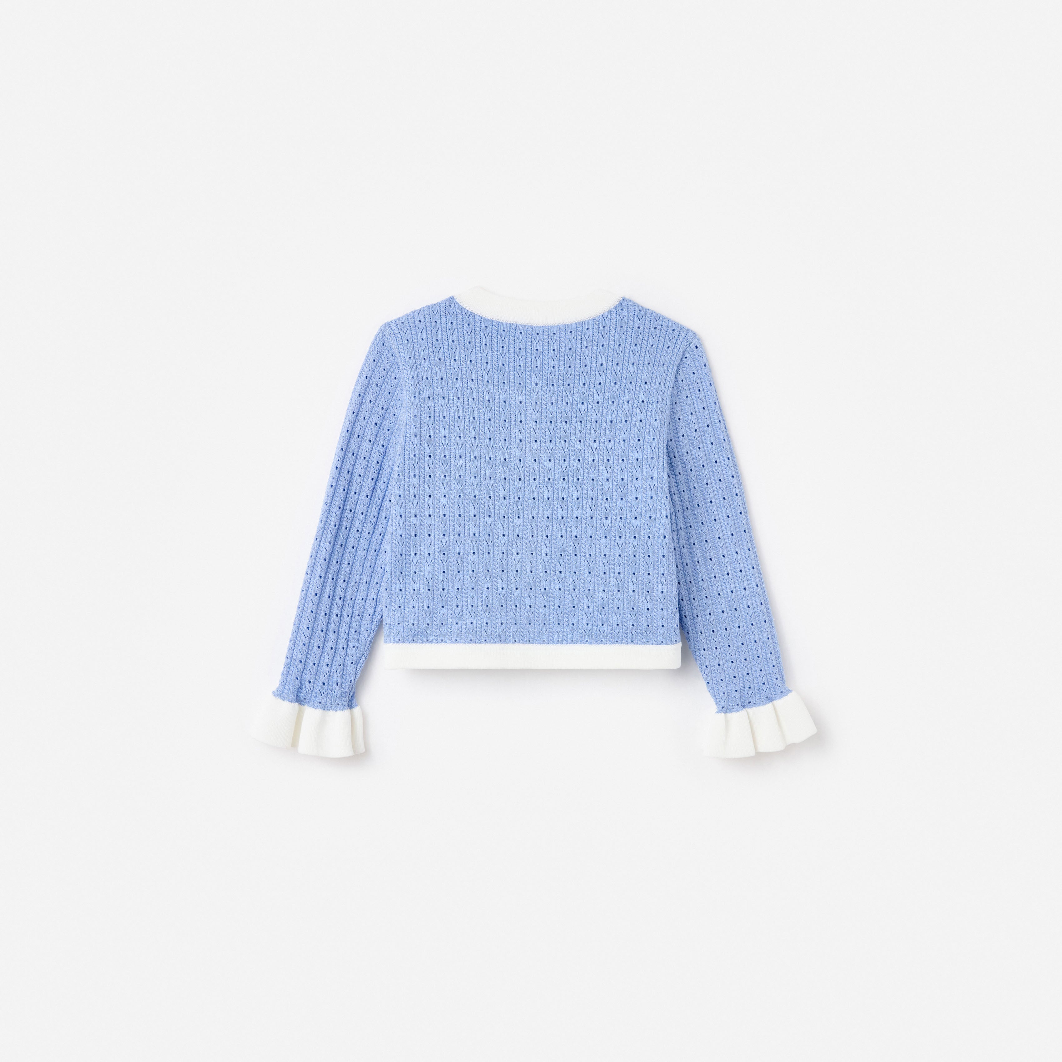 Blue Pointelle Cardigan