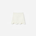 Cream Textured Bow Detail Knit Skirt