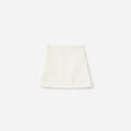 Cream Textured Bow Detail Knit Skirt