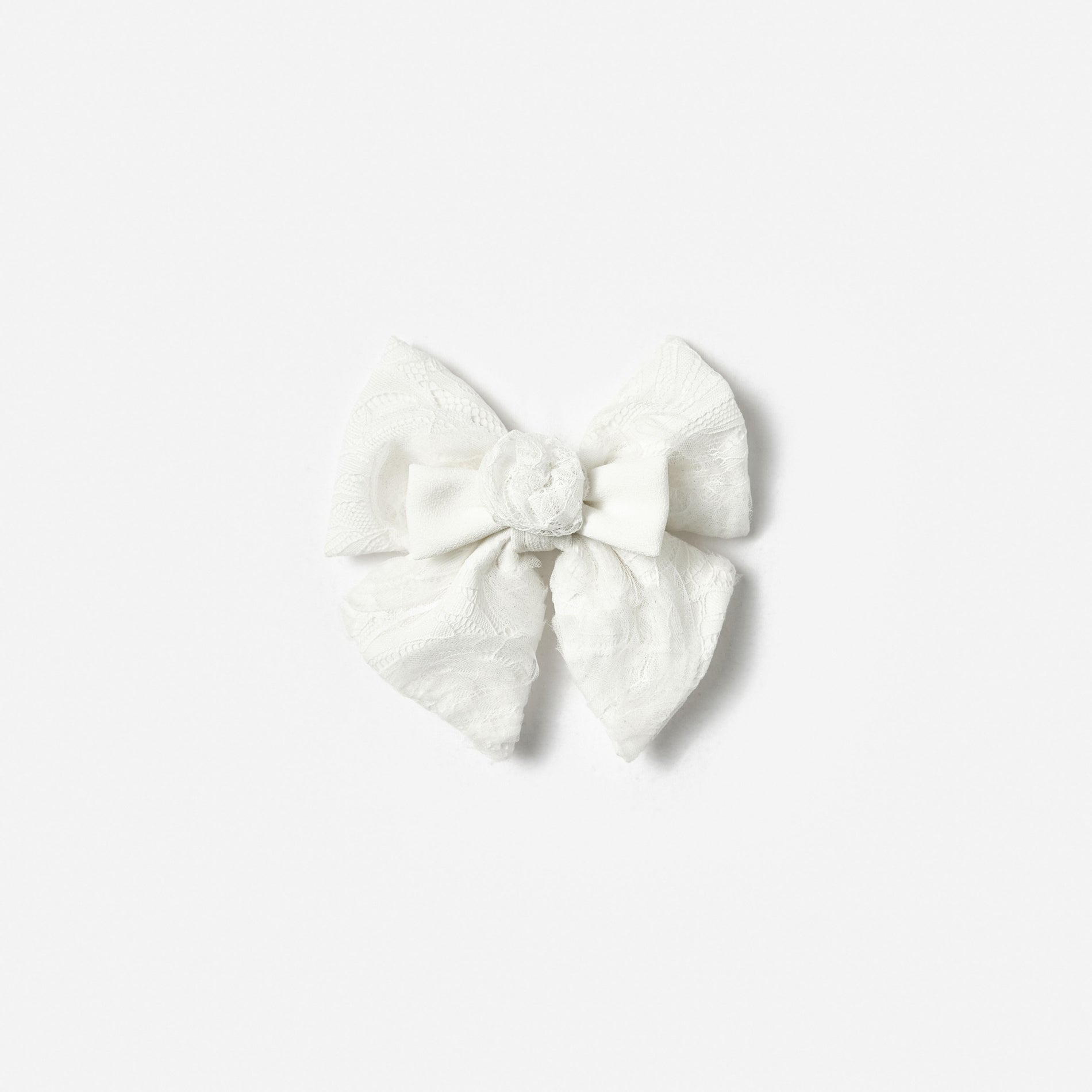 White Lace Hair Bow