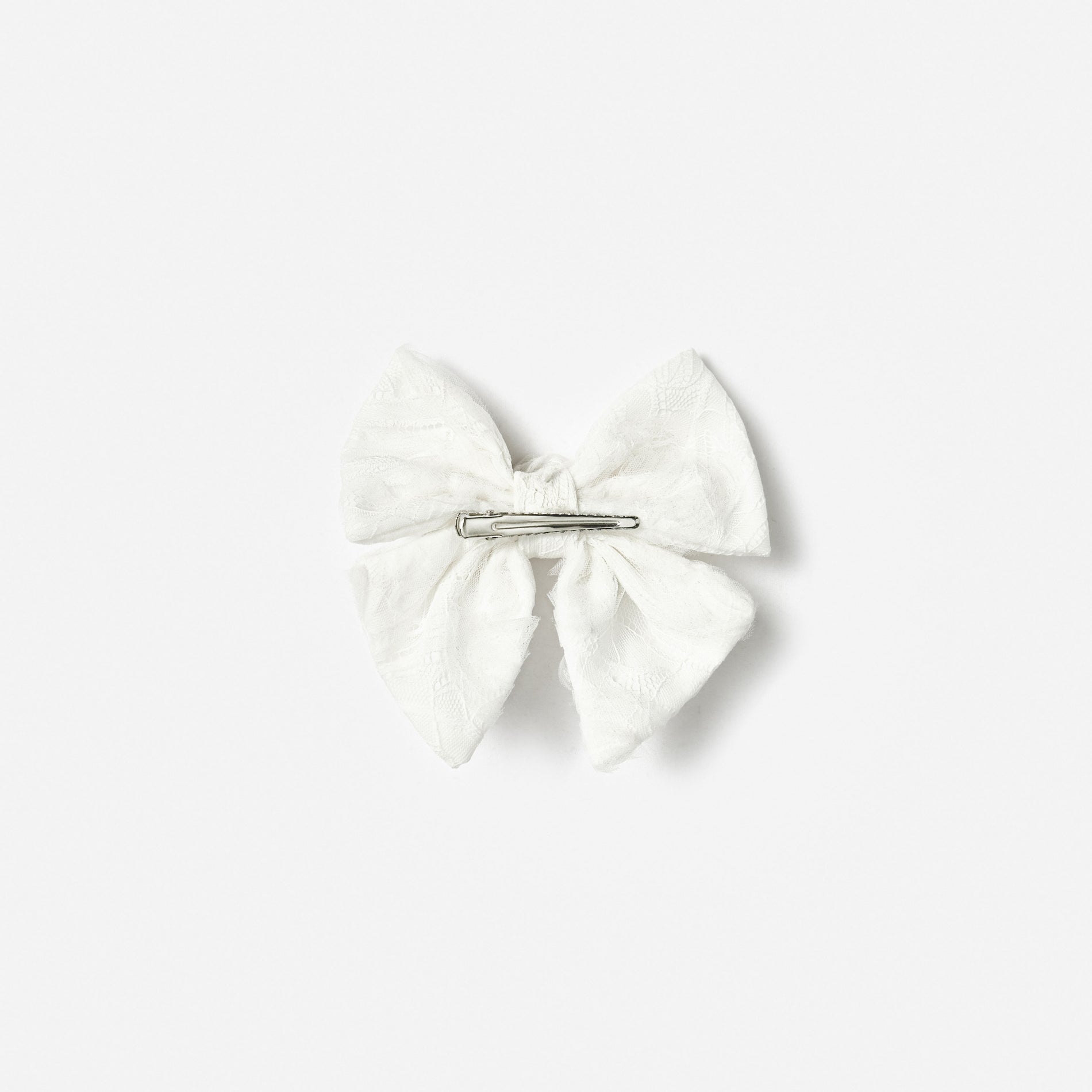 White Lace Hair Bow