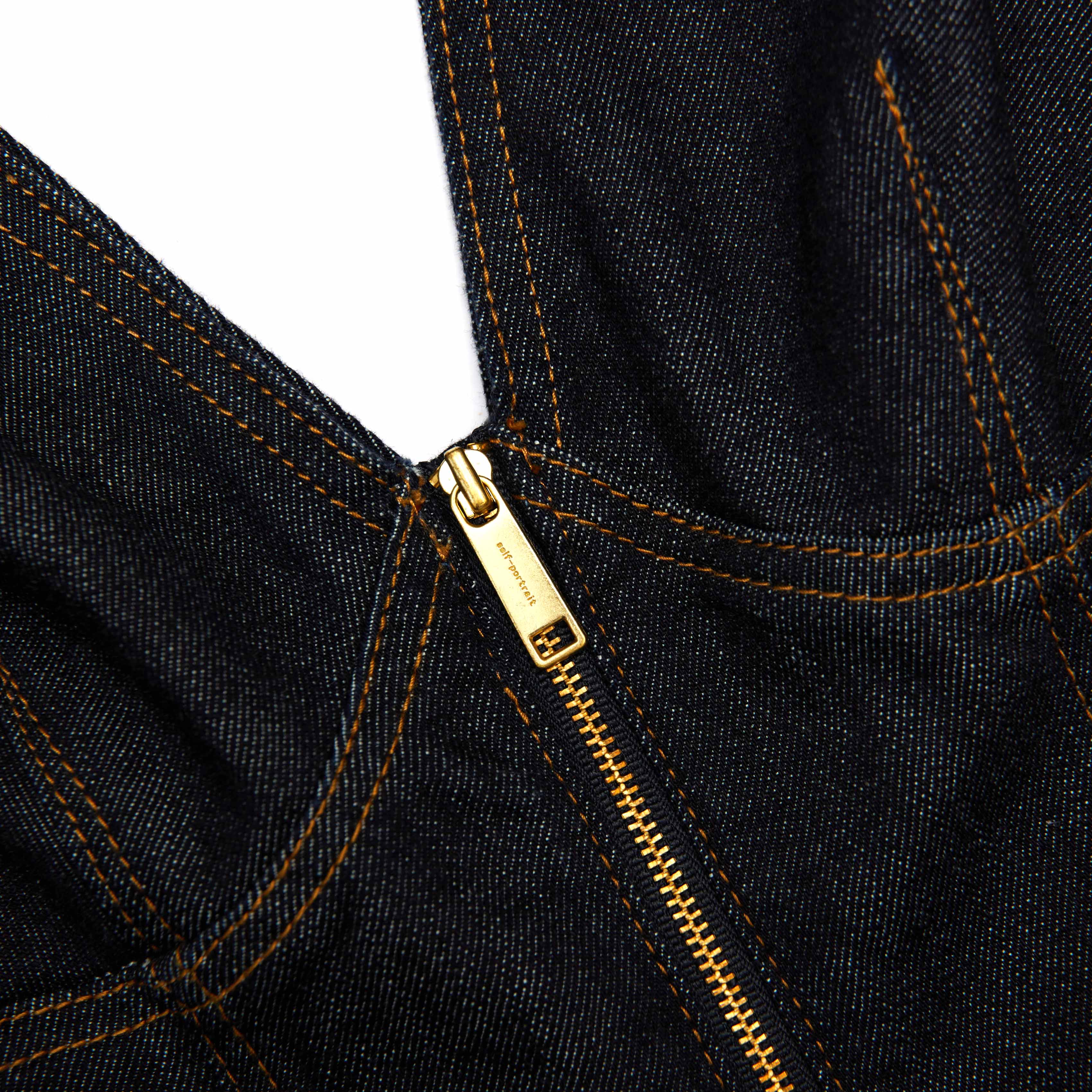 Indigo Denim Midi Dress – self-portrait