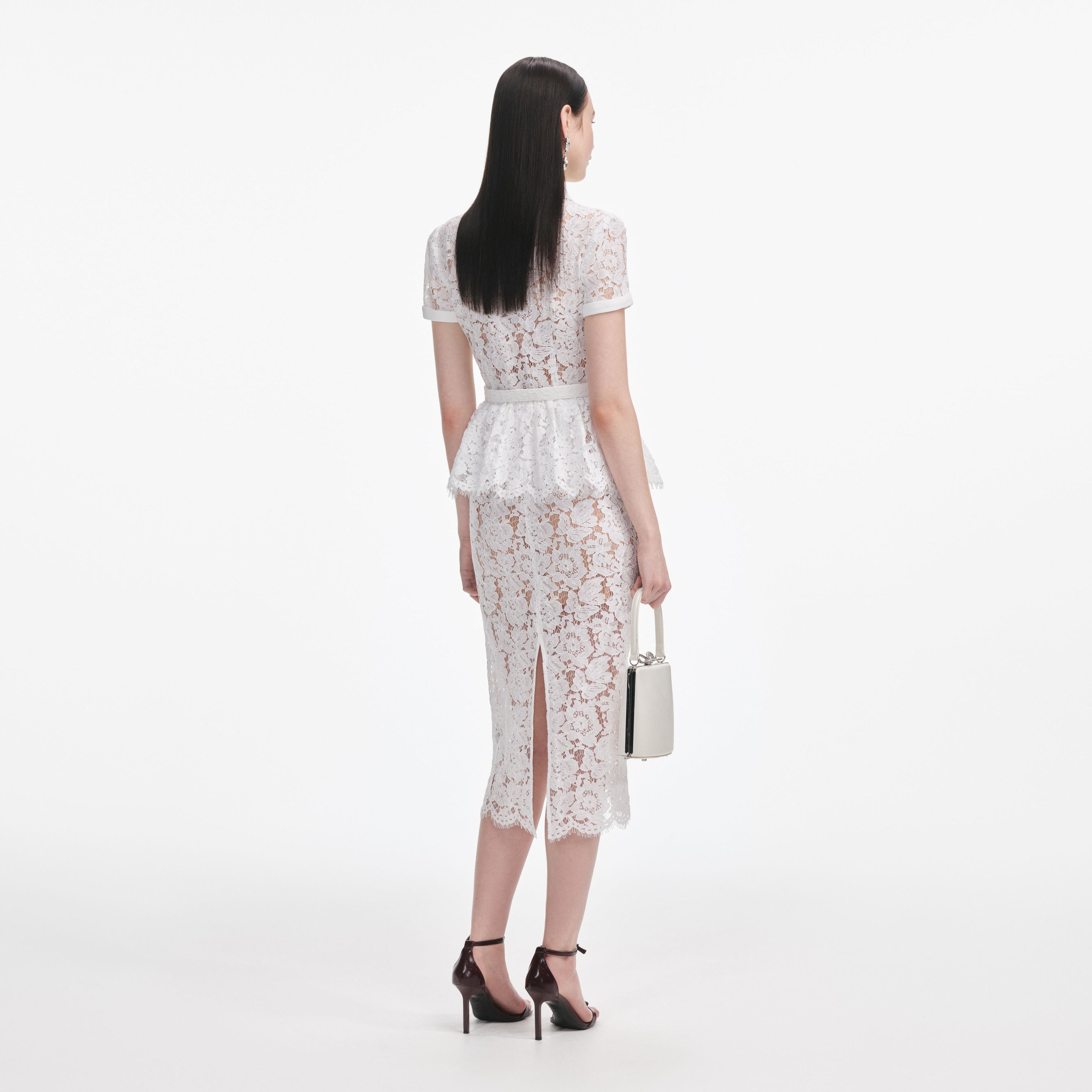 Lace Peplum Midi Dress main image 0