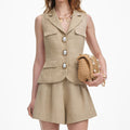 Beige Linen Playsuit