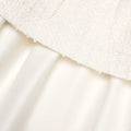 Cream Boucle Taffeta Midi Dress