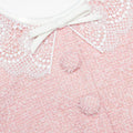 Pink Boucle Lace Collar Mini Dress