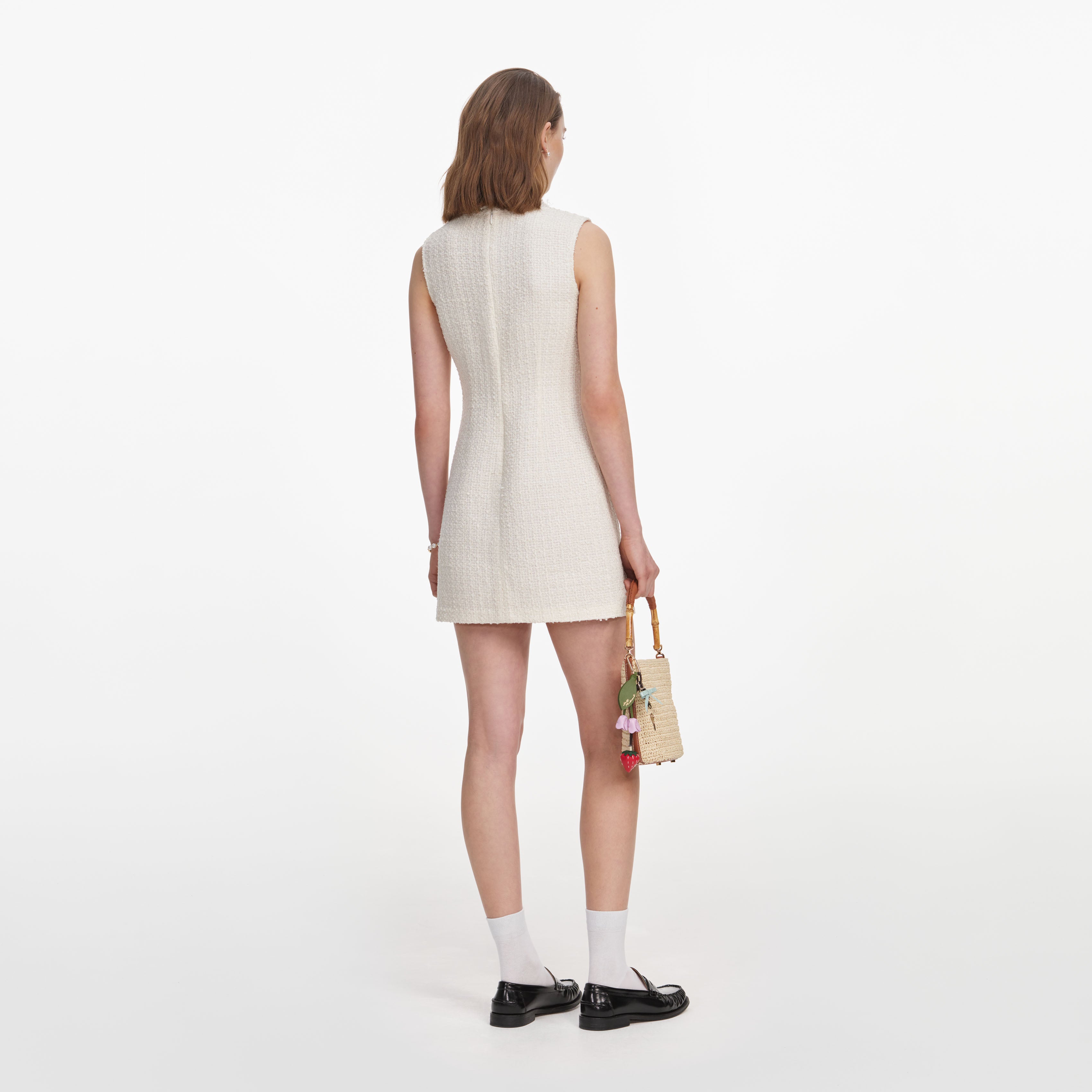 Lime Boucle Mini Dress – self-portrait
