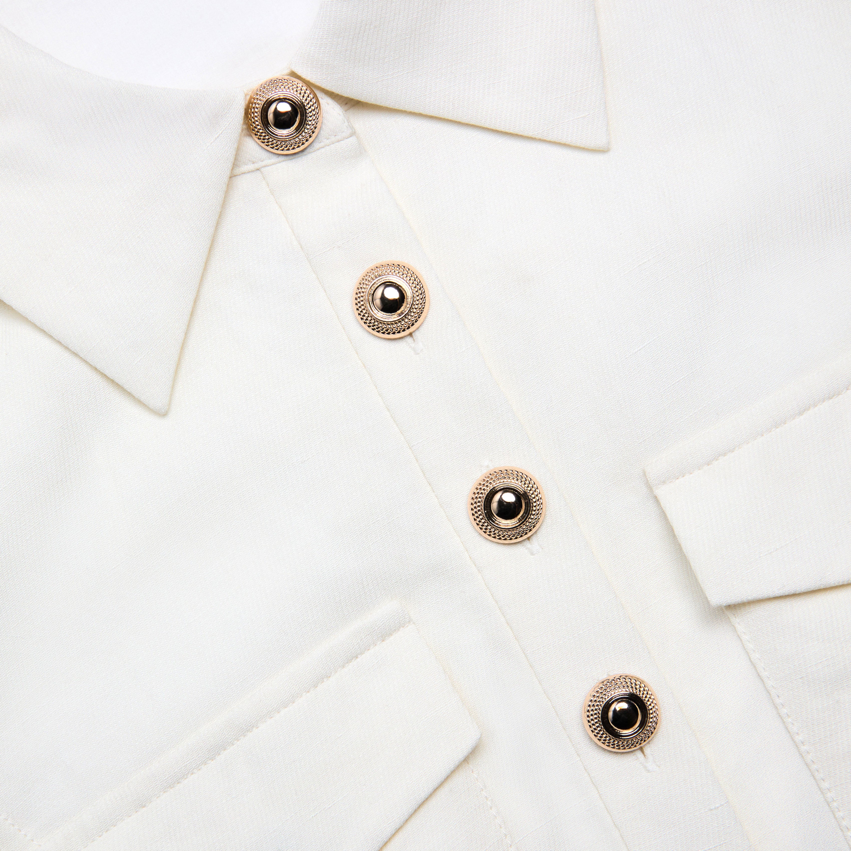 Cream Linen Blend Sleeveless Mini Dress