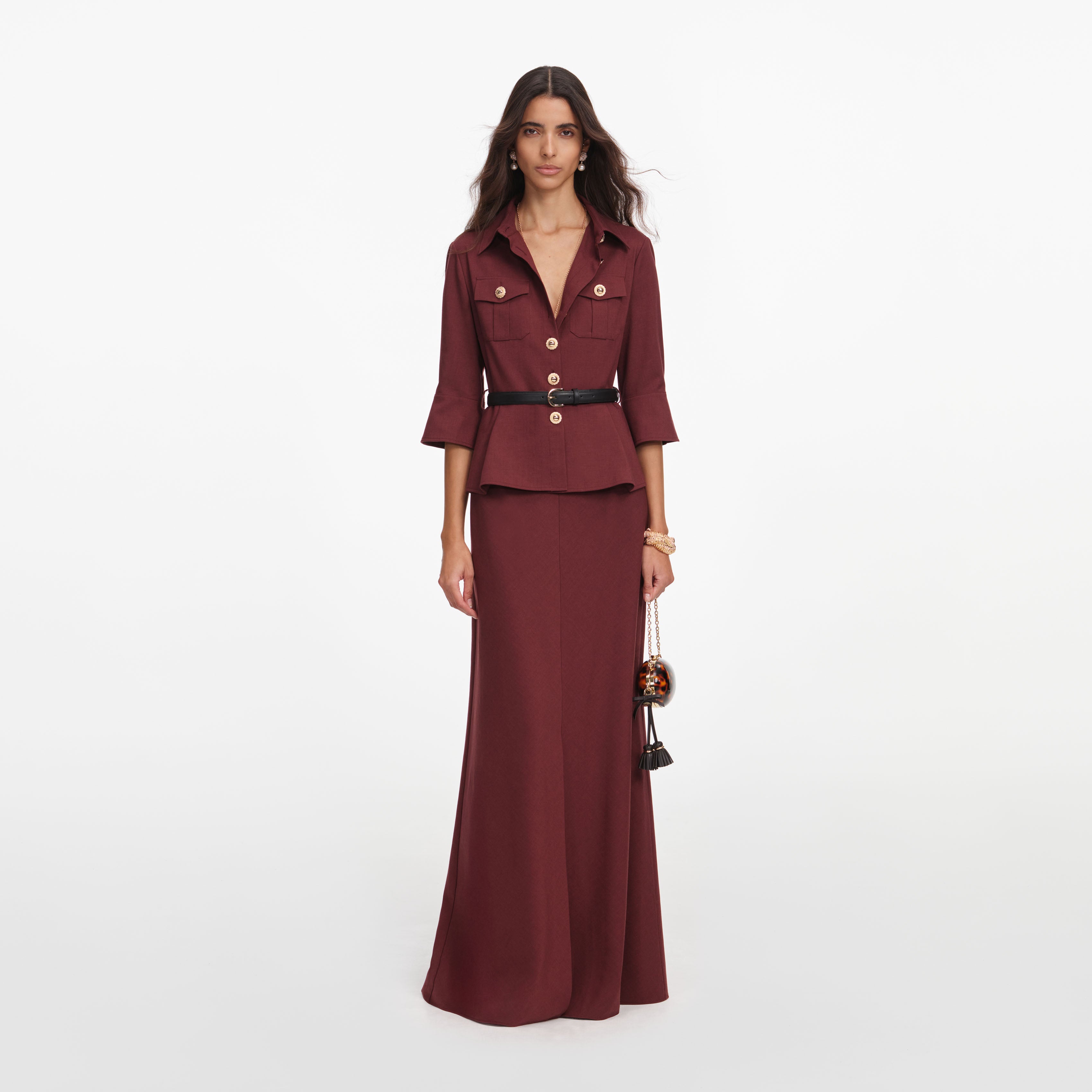 Brown Twill Maxi Dress