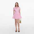 Pink Embroidered Mini Dress