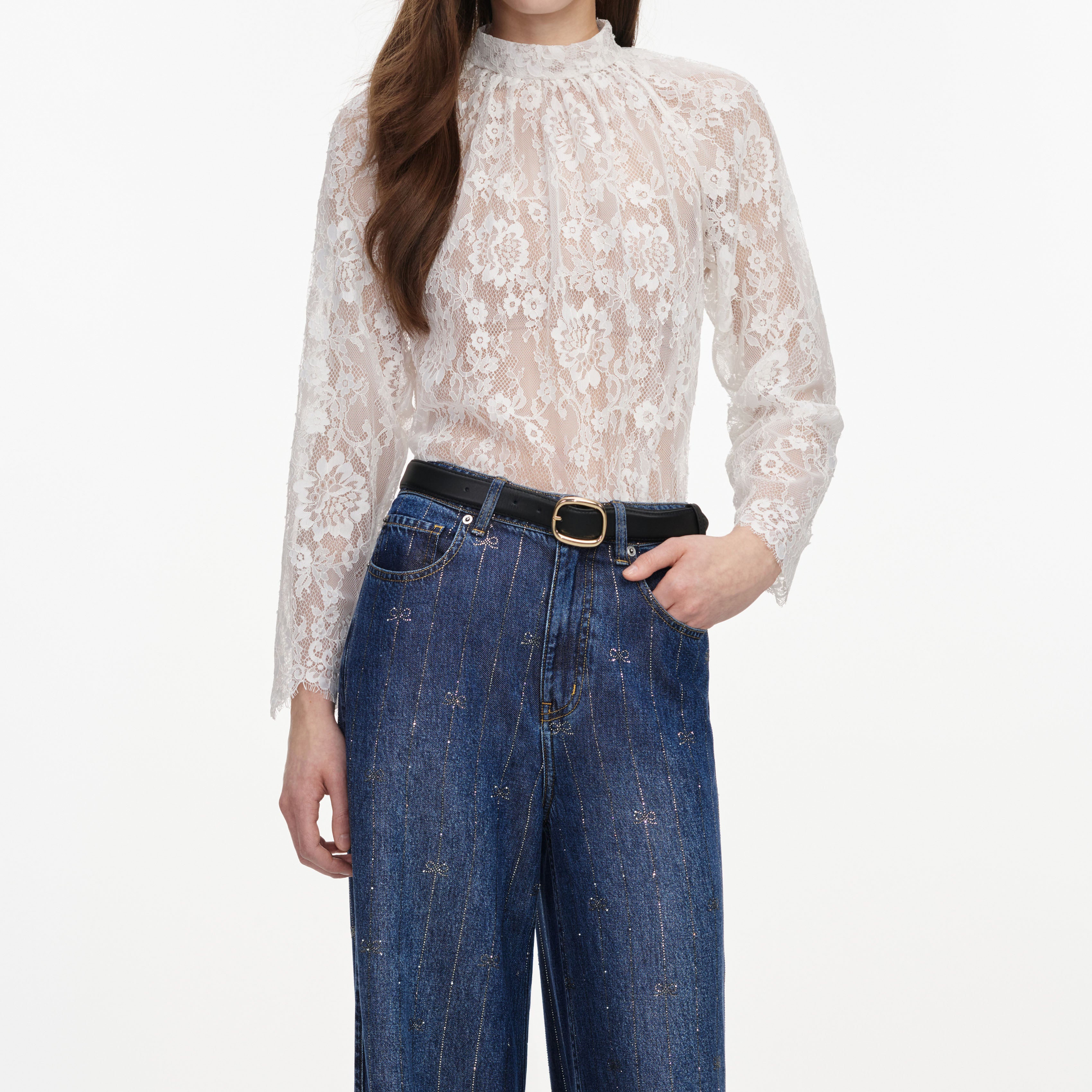 White Lace Blouse – self-portrait