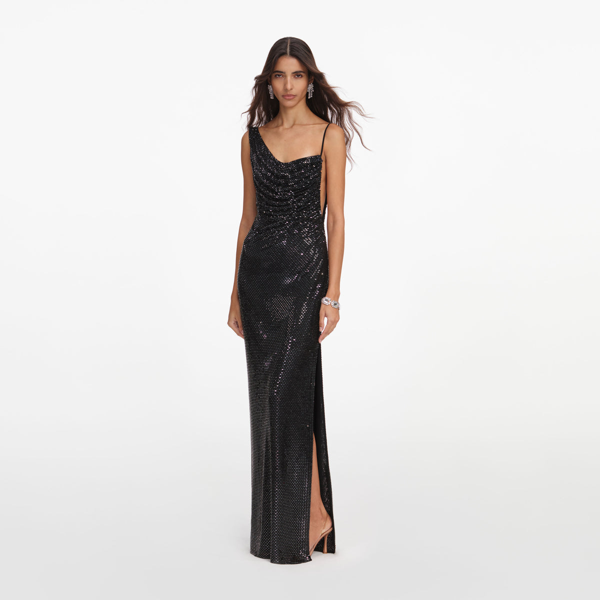 self portrait black dress Rhinestone Draped Maxi – self-portrait cinching belt ChestsandDressers Size:64 Regular Black Junior Bridesmaid Dress