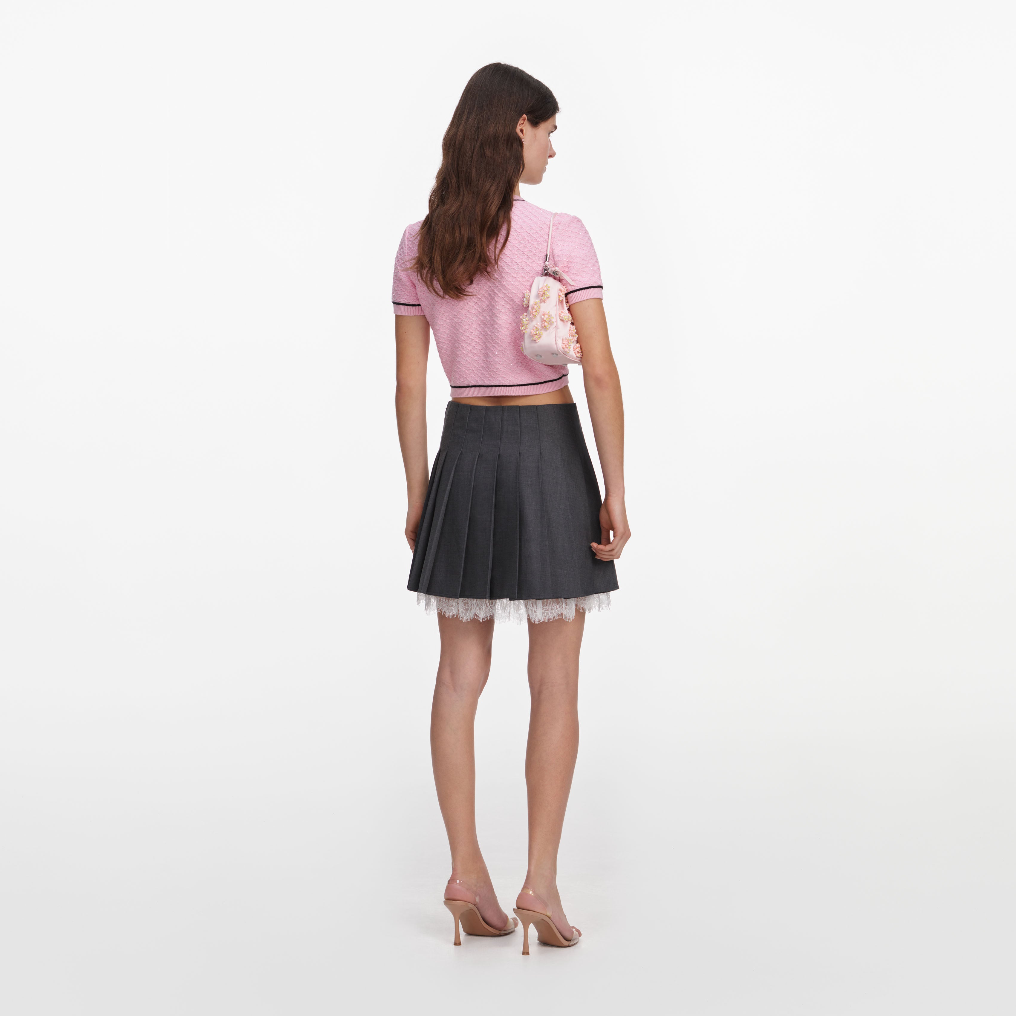 Pink Flower Knit Top – self-portrait