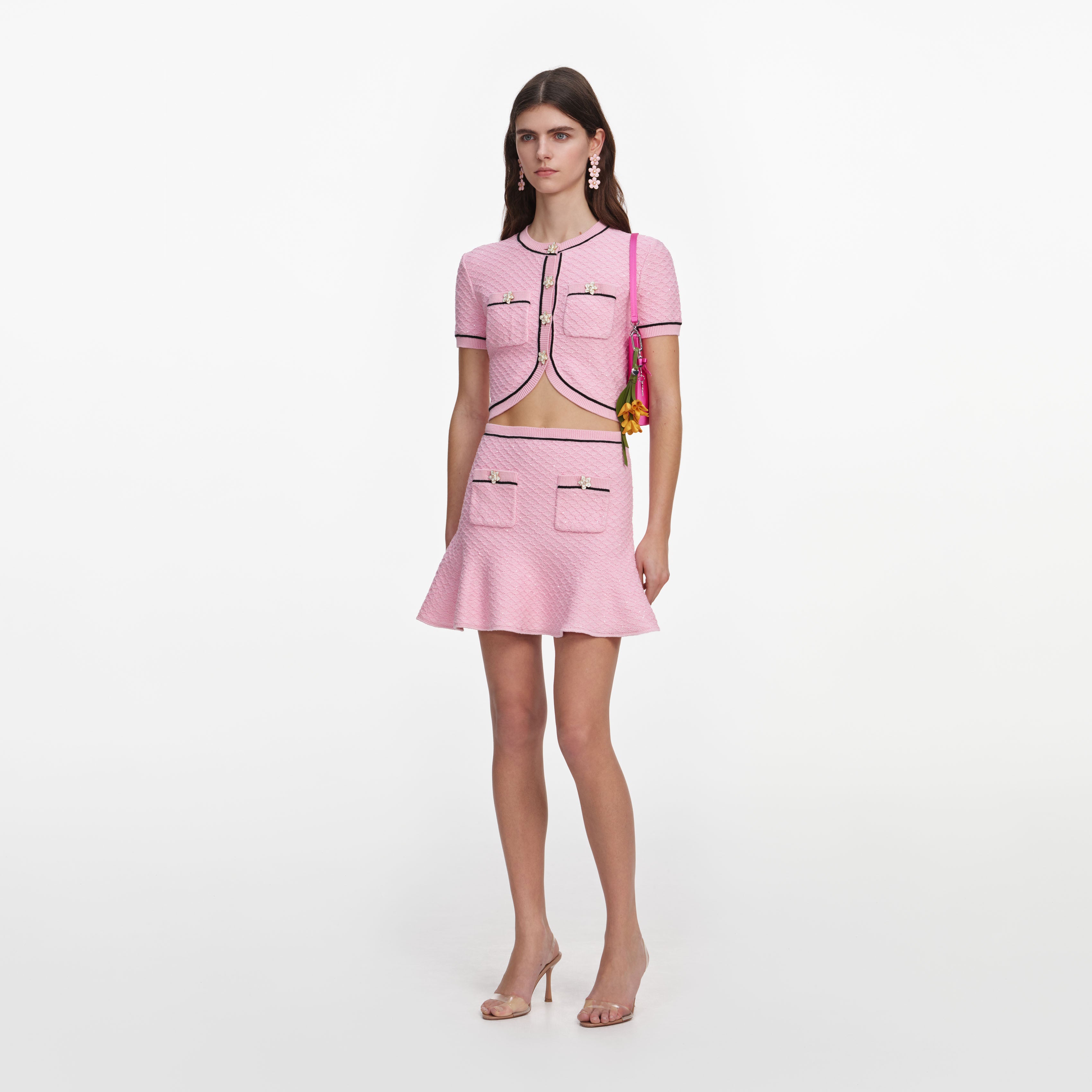 Pink Flower Knit Top – self-portrait