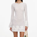 White Open Back Knitted Mini Dress