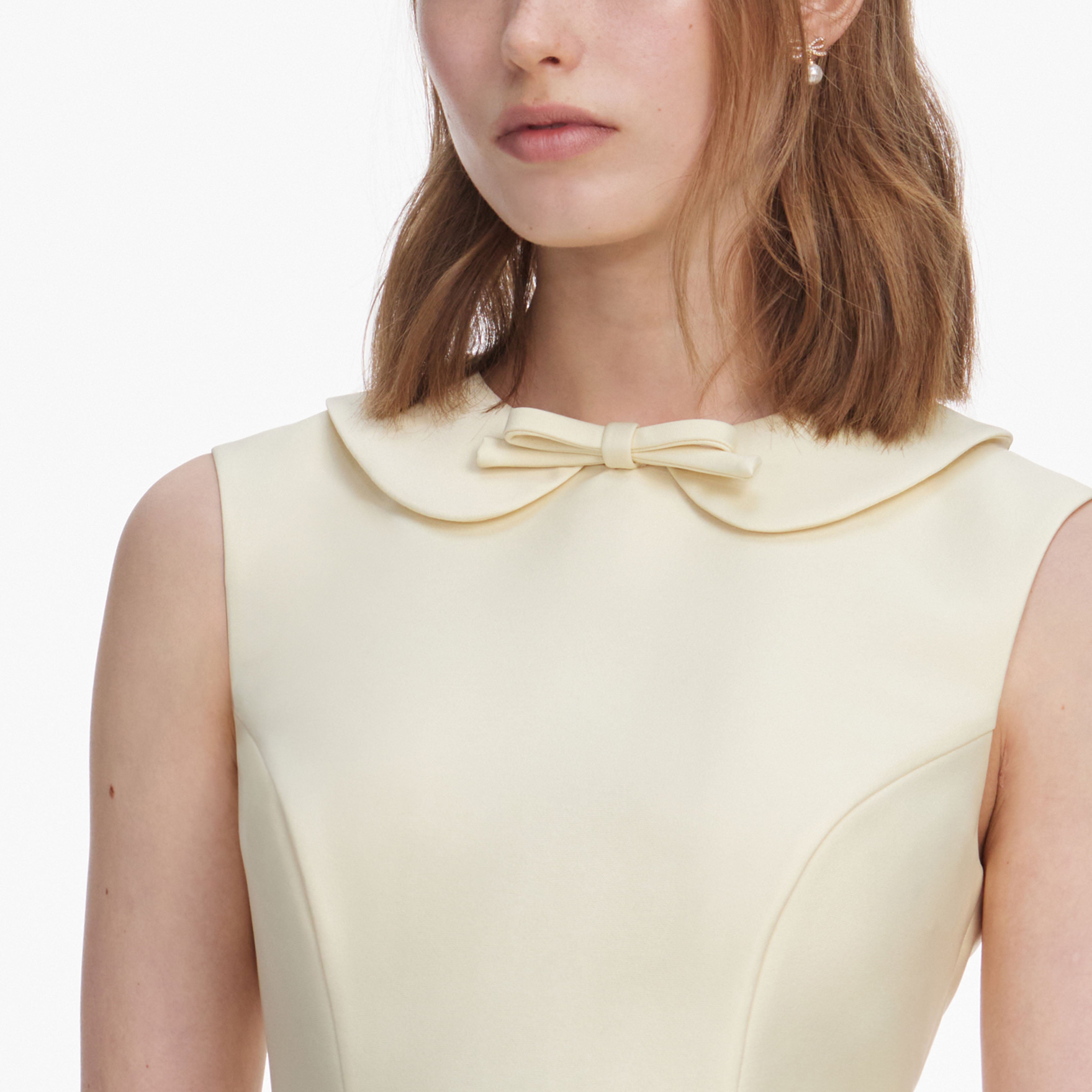 Yellow Taffeta Collared Midi Dress – self-portrait