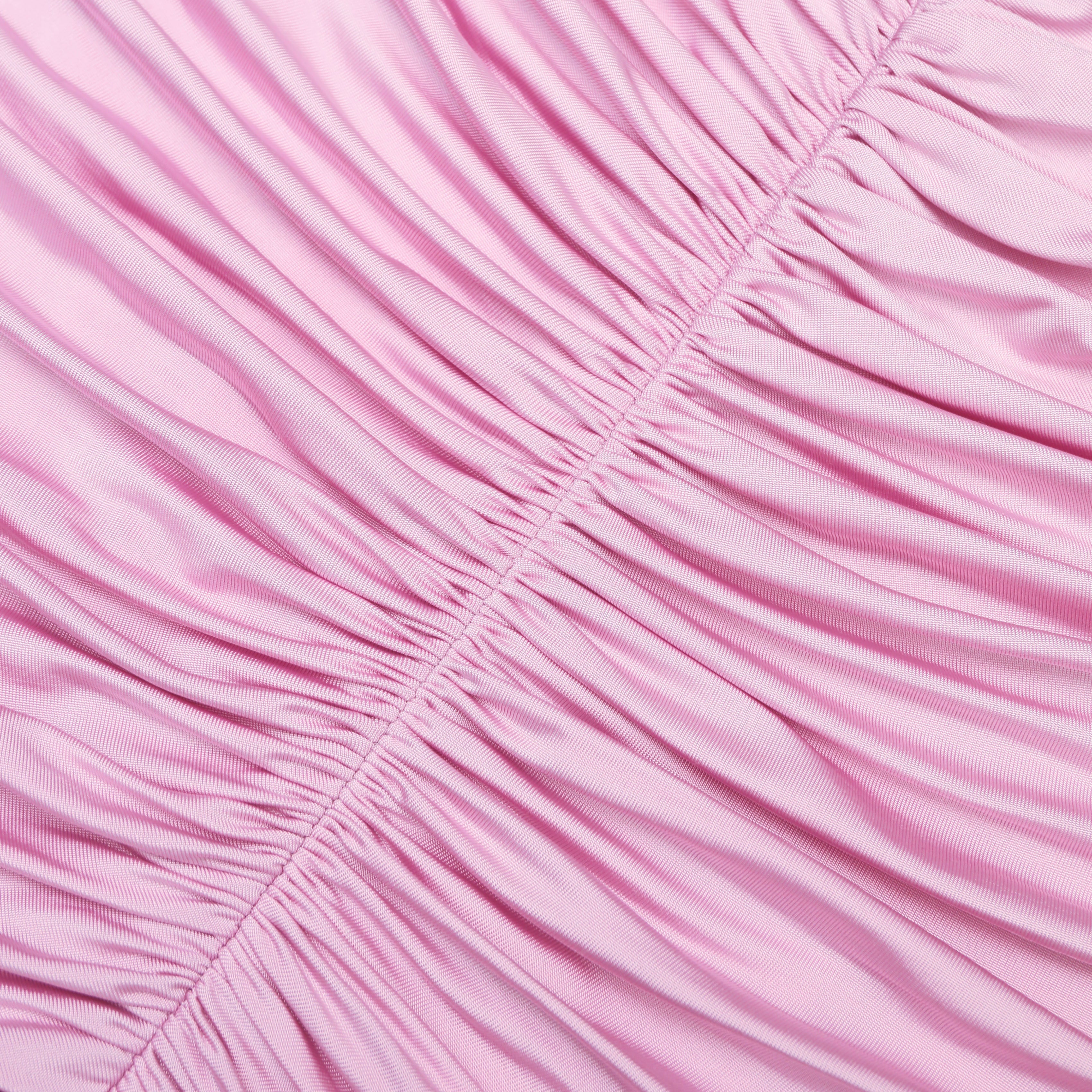 Pink Jersey Gathered Maxi Dress